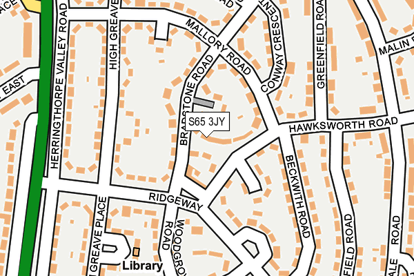 S65 3JY map - OS OpenMap – Local (Ordnance Survey)