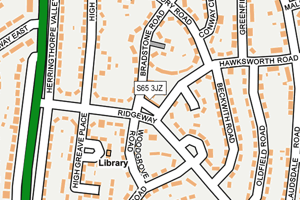 S65 3JZ map - OS OpenMap – Local (Ordnance Survey)