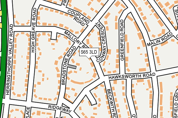 S65 3LD map - OS OpenMap – Local (Ordnance Survey)