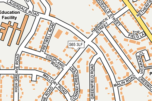 S65 3LF map - OS OpenMap – Local (Ordnance Survey)