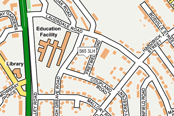 S65 3LH map - OS OpenMap – Local (Ordnance Survey)