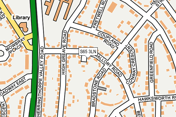 S65 3LN map - OS OpenMap – Local (Ordnance Survey)