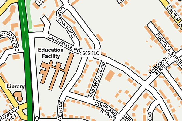 S65 3LQ map - OS OpenMap – Local (Ordnance Survey)