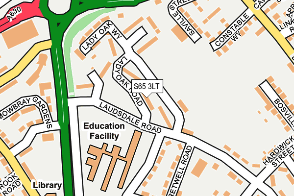 S65 3LT map - OS OpenMap – Local (Ordnance Survey)