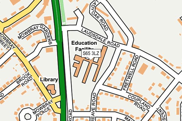 S65 3LZ map - OS OpenMap – Local (Ordnance Survey)