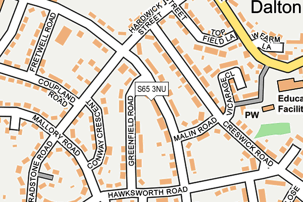 S65 3NU map - OS OpenMap – Local (Ordnance Survey)