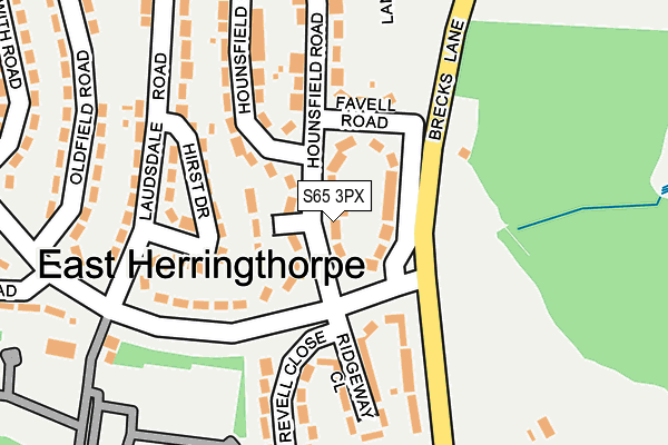 S65 3PX map - OS OpenMap – Local (Ordnance Survey)