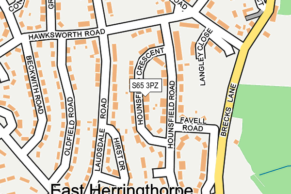 S65 3PZ map - OS OpenMap – Local (Ordnance Survey)