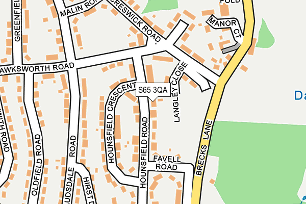 S65 3QA map - OS OpenMap – Local (Ordnance Survey)