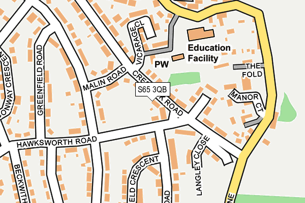 S65 3QB map - OS OpenMap – Local (Ordnance Survey)