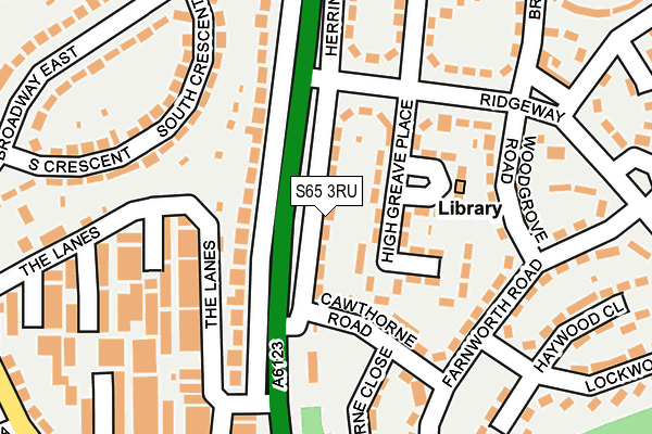 S65 3RU map - OS OpenMap – Local (Ordnance Survey)