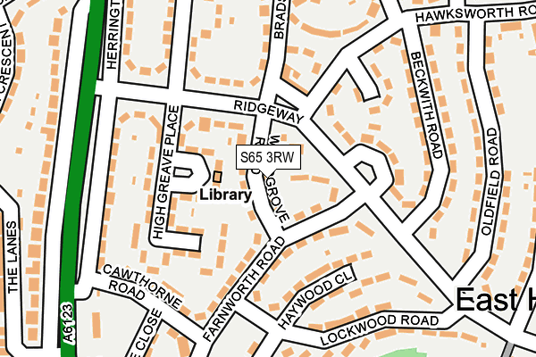 S65 3RW map - OS OpenMap – Local (Ordnance Survey)