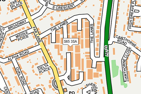 S65 3SA map - OS OpenMap – Local (Ordnance Survey)