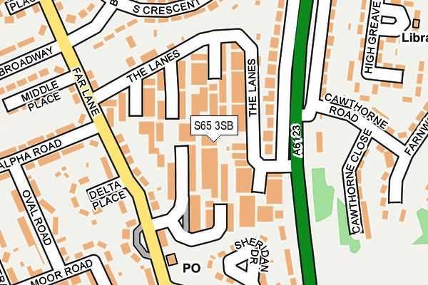 S65 3SB map - OS OpenMap – Local (Ordnance Survey)