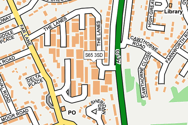 S65 3SD map - OS OpenMap – Local (Ordnance Survey)