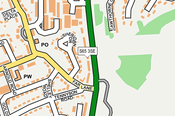 S65 3SE map - OS OpenMap – Local (Ordnance Survey)