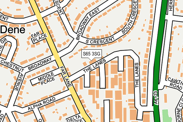 S65 3SG map - OS OpenMap – Local (Ordnance Survey)