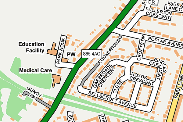 S65 4AG map - OS OpenMap – Local (Ordnance Survey)