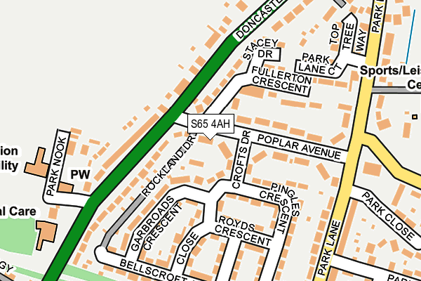 S65 4AH map - OS OpenMap – Local (Ordnance Survey)