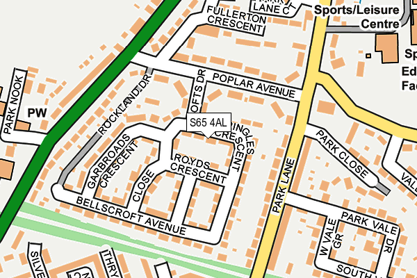 S65 4AL map - OS OpenMap – Local (Ordnance Survey)