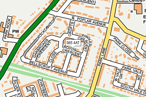 S65 4AT map - OS OpenMap – Local (Ordnance Survey)