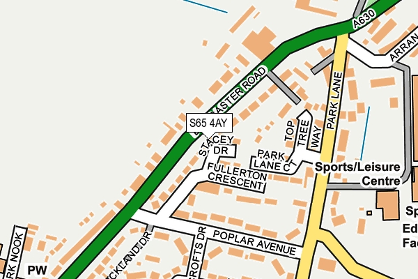 S65 4AY map - OS OpenMap – Local (Ordnance Survey)
