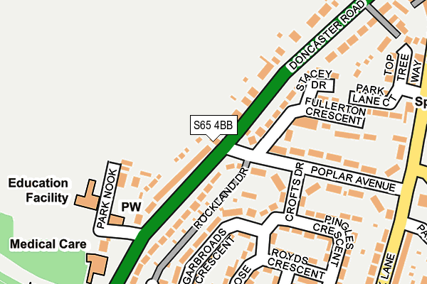 S65 4BB map - OS OpenMap – Local (Ordnance Survey)