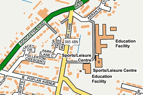 S65 4BN map - OS OpenMap – Local (Ordnance Survey)