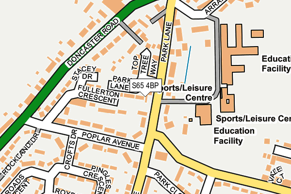 S65 4BP map - OS OpenMap – Local (Ordnance Survey)