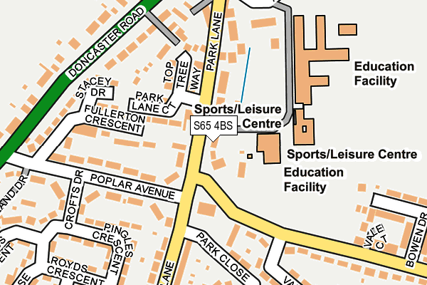 S65 4BS map - OS OpenMap – Local (Ordnance Survey)