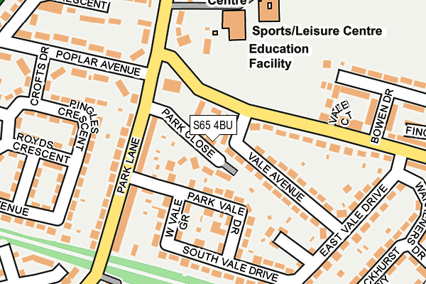 S65 4BU map - OS OpenMap – Local (Ordnance Survey)