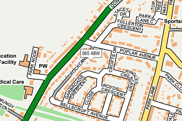 S65 4BW map - OS OpenMap – Local (Ordnance Survey)