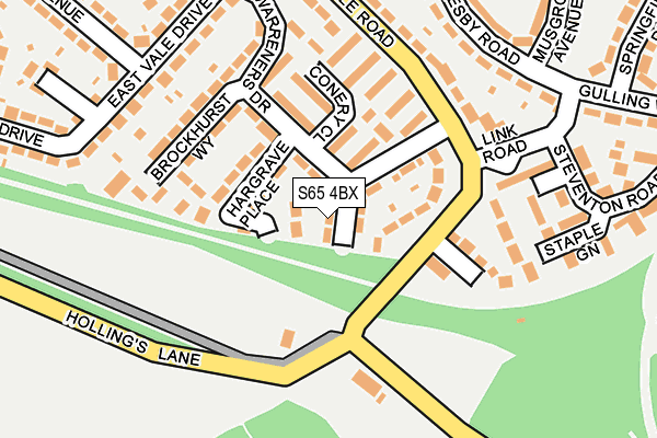 S65 4BX map - OS OpenMap – Local (Ordnance Survey)
