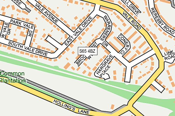 S65 4BZ map - OS OpenMap – Local (Ordnance Survey)