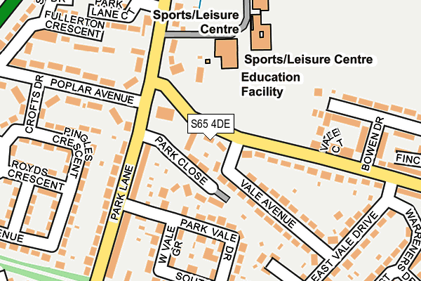 S65 4DE map - OS OpenMap – Local (Ordnance Survey)