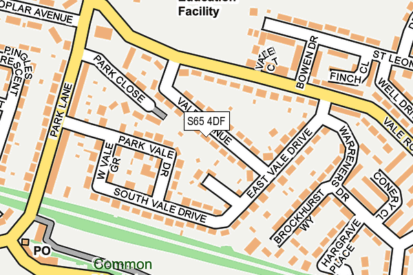S65 4DF map - OS OpenMap – Local (Ordnance Survey)