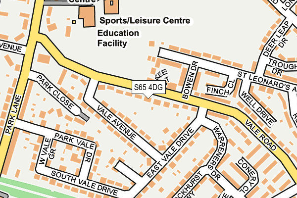 S65 4DG map - OS OpenMap – Local (Ordnance Survey)