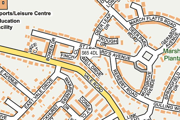 S65 4DL map - OS OpenMap – Local (Ordnance Survey)