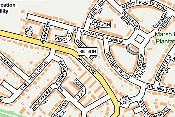 S65 4DN map - OS OpenMap – Local (Ordnance Survey)