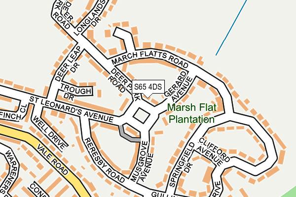 S65 4DS map - OS OpenMap – Local (Ordnance Survey)