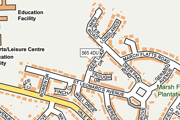 S65 4DU map - OS OpenMap – Local (Ordnance Survey)