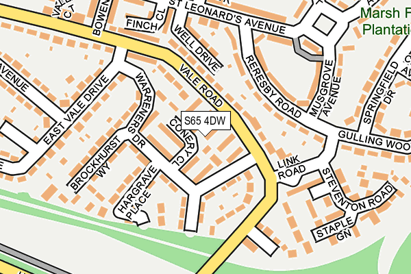 S65 4DW map - OS OpenMap – Local (Ordnance Survey)