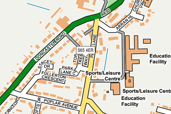 S65 4ER map - OS OpenMap – Local (Ordnance Survey)
