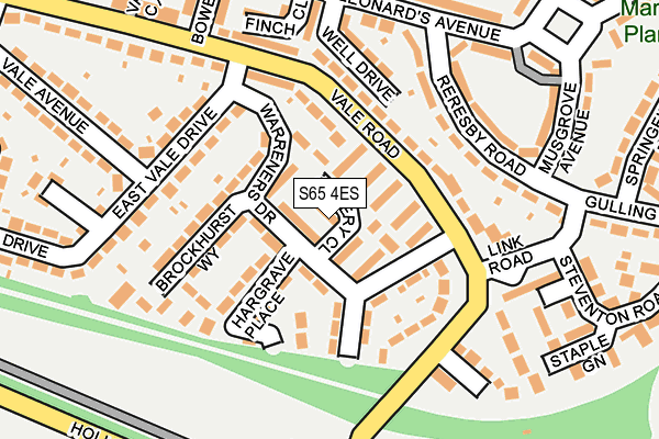 S65 4ES map - OS OpenMap – Local (Ordnance Survey)