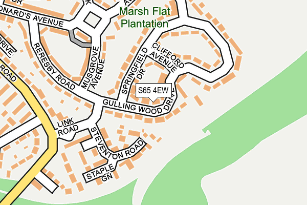 S65 4EW map - OS OpenMap – Local (Ordnance Survey)