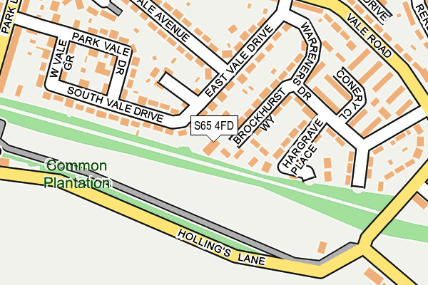 S65 4FD map - OS OpenMap – Local (Ordnance Survey)