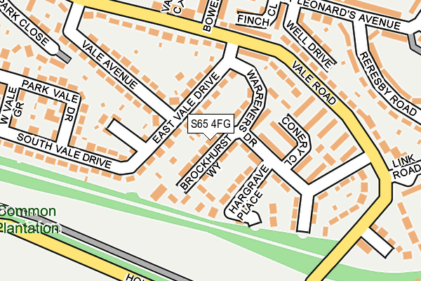 S65 4FG map - OS OpenMap – Local (Ordnance Survey)