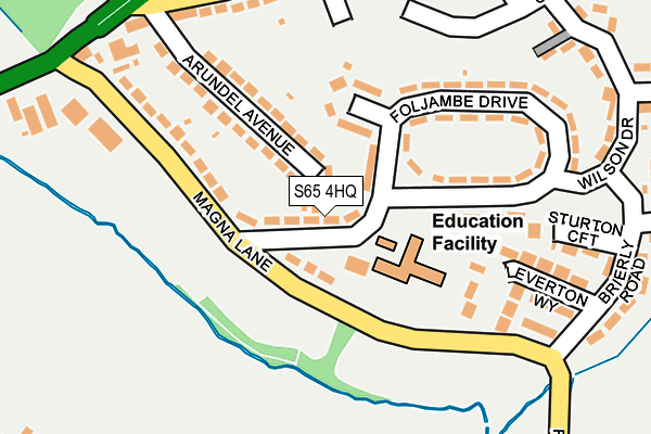 S65 4HQ map - OS OpenMap – Local (Ordnance Survey)