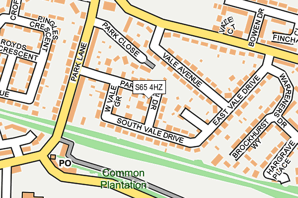 S65 4HZ map - OS OpenMap – Local (Ordnance Survey)