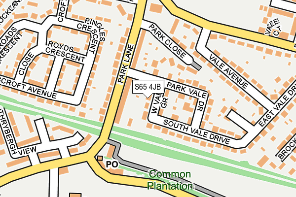 S65 4JB map - OS OpenMap – Local (Ordnance Survey)